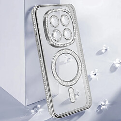 Acheter Avizar Coque pour Redmi Note 15 Compatible MagSafe avec Contour à Strass Argent