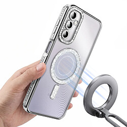 Avizar Coque pour Galaxy A14 4G / 5G Compatible MagSafe avec Contour à Strass Argent pas cher