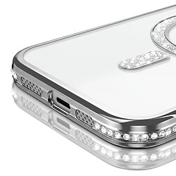 Avis Avizar Coque pour iPhone 14 Pro Max Compatible MagSafe avec Contour à Strass Argent
