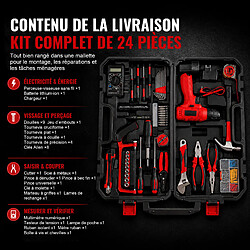 ByteLike Coffret complet 24 outils avec perceuse sans fil lithium pas cher