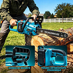 Acheter Generic Home Tronçonneuse sans fil 36 V équipée d'un moteur brushless de 2000 W et d'un guide de 40 cm. Fournie avec deux batteries lithium 21 V 3,0 Ah, elle convient à