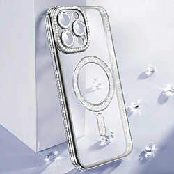 Acheter Avizar Coque pour iPhone 14 Pro Max Compatible MagSafe avec Contour à Strass Argent