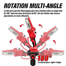 Generic Home Scie d'élagage sans fil 21V avec perche télescopique pas cher