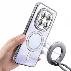 Avizar Coque pour Redmi Note 15 Compatible MagSafe avec Contour à Strass Argent pas cher