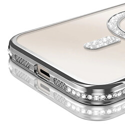 Avis Avizar Coque pour iPhone 15 Plus Compatible MagSafe avec Contour à Strass Argent