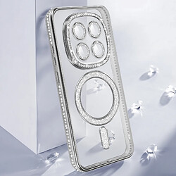Acheter Avizar Coque pour Redmi Note 15 Pro 5G Compatible MagSafe avec Contour à Strass Argent
