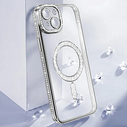 Acheter Avizar Coque pour iPhone 15 Plus Compatible MagSafe avec Contour à Strass Argent