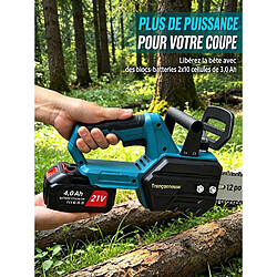 Acheter Generic Home Tronçonneuse sans fil 21 V 1000 W – Guide 30 cm – 2 batteries 3,0 Ah