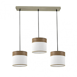 Avis FABRILAMP Suspension Cloe cuir bois fonce 3 E27 60 cm