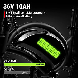 Acheter DYU D3S Vélo électrique - Design pliant compact, roues 14", moteur 250W, autonomie 50KM, 100% conforme à la législation européenne