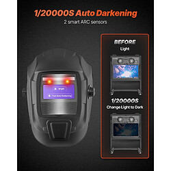 Avis VEVOR BY433E - Noir Mat / Bleu - Casque de soudage auto-obscurcissant 93 x 42,9 mm