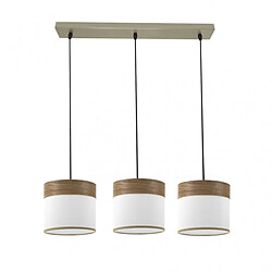 Acheter FABRILAMP Suspension Cloe cuir bois fonce 3 E27 60 cm