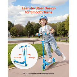 Acheter VEVOR S010 - Bleu / Trottinette enfant 2 roues lumineuses - Guidon réglable - Pliable