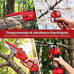 Avis Generic Home Mini tronçonneuse sans fil 21 V 300 W avec sécateur électrique et 2 batteries