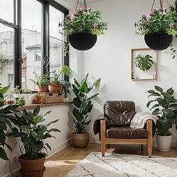 INF Chaînes de suspension pour pots de fleurs - Lot de 6, fer noir 1,2mm à double crochet, 40c pas cher