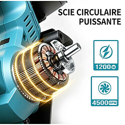 Acheter Generic Home Scie Circulaire sans Fil 21V 1200W, Lame 185mm Profondeur 60mm