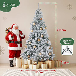 Acheter ZMH Sapin de Noël artificiel 210 cm en PVC Avec Neige Floquée Pour Décoration Fêtes De Noël