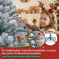Avis ZMH Sapin de Noël artificiel 210 cm en PVC Avec Neige Floquée Pour Décoration Fêtes De Noël