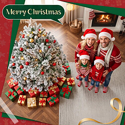 ZMH Sapin de Noël artificiel 210 cm en PVC Avec Neige Floquée Pour Décoration Fêtes De Noël pas cher