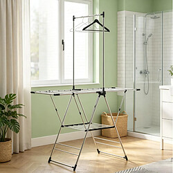 Acheter STILVORA Séchoir à linge pliable inox argenté, 5 niveaux réglables
