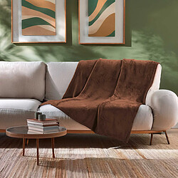 Acheter Douceur D'Interieur Plaid Uni en Flanelle Flanou 125x150cm Choco