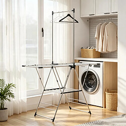 Avis STILVORA Séchoir à linge pliable inox argenté, 5 niveaux réglables