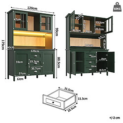 HOMAIRE Buffet rangement vert en vert 120 x 40 x 179 cm pas cher