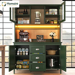 Avis HOMAIRE Buffet rangement vert en vert 120 x 40 x 179 cm