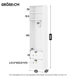 Avis Armoire ouverte 50 x 30 x 200 cm - Modenvie - Blanche
