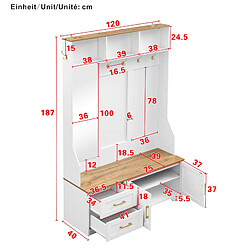 Avis Armoire d’entrée multifonctionnelle 120 x 40 x 187 cm - Modenvie