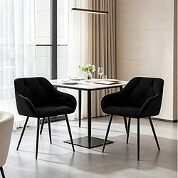 Avis STILVORA Lot de 2 chaises de salle à manger noires en velours
