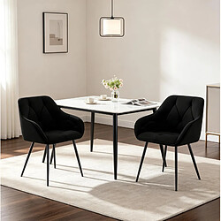 Acheter STILVORA Lot de 2 chaises de salle à manger noires en velours