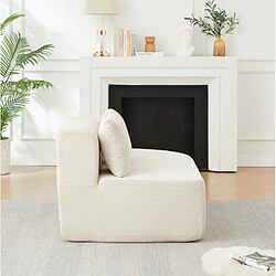 Avis STILVORA Canapé d’angle 4 places en velours côtelé beige 220 cm