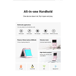 Acheter Anbernic RGSP console portable,format à clapet,puce à effet Hall intégrée,Linux,carte TF 64 Go,3300 mAh,argent