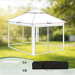 Acheter STILVORA Tonnelle pliante 3 x 3 m beige avec moustiquaires