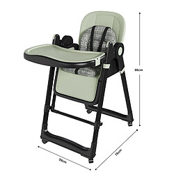STILVORA Chaise haute bébé 2 en 1 pliable vert foncé, harnais 5 points pas cher