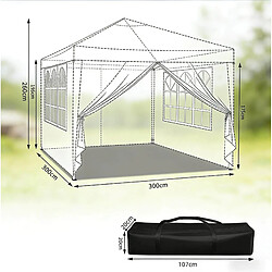 STILVORA Tonnelle pliante beige 3 x 3 m avec parois latérales pas cher