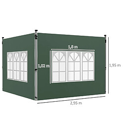 STILVORA Lot de 2 parois de pavillon vertes avec fenêtres 295 x 195 cm pas cher
