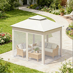Avis STILVORA Tonnelle pliante 3 x 3 m beige avec moustiquaires