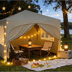 Acheter STILVORA Tonnelle pliante 3 x 3 m beige avec 4 parois latérales