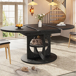 Acheter STILVORA Table à manger extensible noire 110-150 cm avec rangement