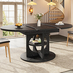 Avis STILVORA Table à manger extensible noire 110-150 cm avec rangement