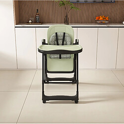 Acheter STILVORA Chaise haute bébé 2 en 1 pliable vert foncé, harnais 5 points