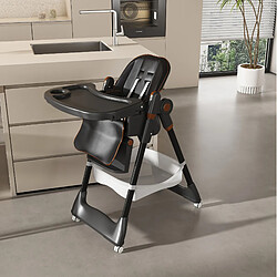 Acheter STILVORA Chaise haute évolutive pliable noire avec tablette et roulettes