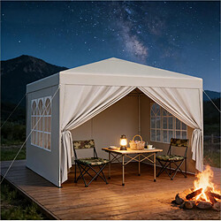 Acheter STILVORA Tonnelle pliante beige 3 x 3 m avec parois latérales