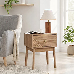 Avis STILVORA Lot de 2 tables de chevet effet chêne avec tiroir, 40 x 40 x 55 cm