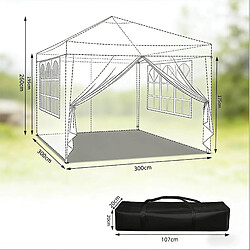 Acheter STILVORA Tonnelle pliante grise 3 x 3 m avec parois latérales