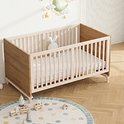 Avis STILVORA Lit bébé à barreaux 70 x 140 cm en bois et MDF naturel