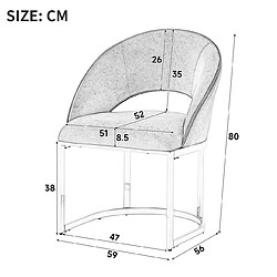 STILVORA Lot de 2 chaises de salle à manger en velours gris et argent pas cher