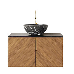 Acheter STILVORA Meuble vasque suspendu 76 cm noir et effet chêne brun